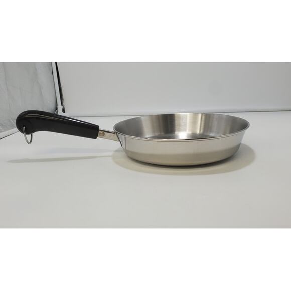Vintage Revere Ware 1801 Tri-Ply Stainless Steel Disk Bottom 9" Fry Pan No Lid - Picture 1 of 7